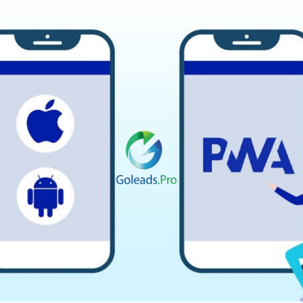 Comparison between a native mobile app and a Progressive Web App (PWA), illustrating the benefits of cross-platform compatibility, offline functionality, and seamless updates offered by PWAs.